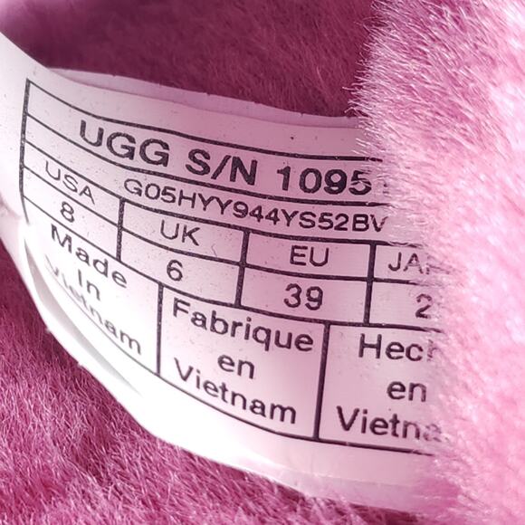 UGG Women's Fluff Yeah Slide US8 Fushia Fur Slip-On Flat Slippers Shoes - Picture 16 of 16